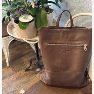 Parker Clay Miramar Leather Backpack in Dark Brown